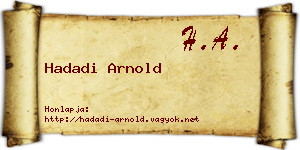 Hadadi Arnold névjegykártya